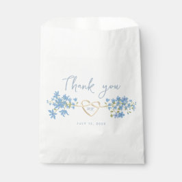 Sacolinha Agradecimento de Casamento Azul Empoeirado