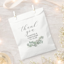 Agradecimento de casamento verde rustico eucalipto
