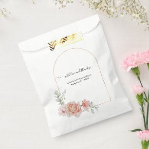 Sacolinha Água Floral de Pêssego Aquarela Arco de Casamento 