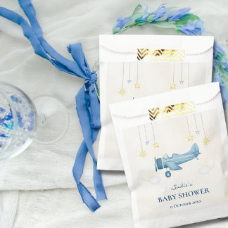 Sacolinha Airplane Baby Shower Whimsical Boy Baby Welcome 