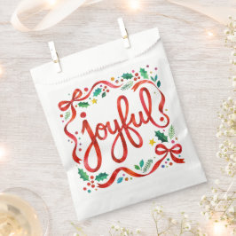 Sacolinha Alegre Colorido Natal Fita Vermelha Caligrafia