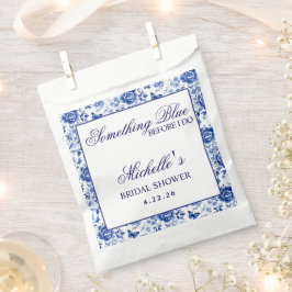 Sacolinha Algo Azul Antes de Fazer Favors Florais para Chá d