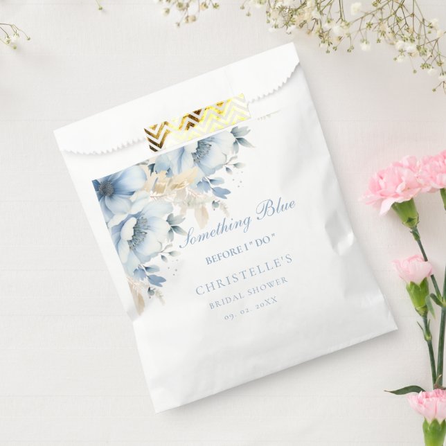 Sacolinha Algo azul antes de fazer o floral Chá de noiva (Selado)