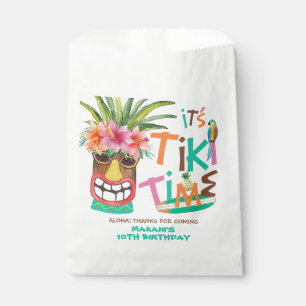 Sacolinha Aloha Tropical Tiki Aniversário Obrigado