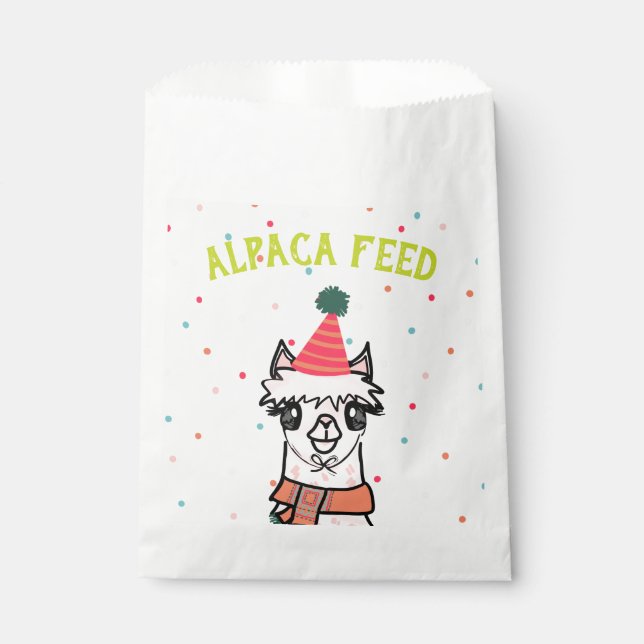 Sacolinha Alpaca Comida Fiesta Birthday (Frente)