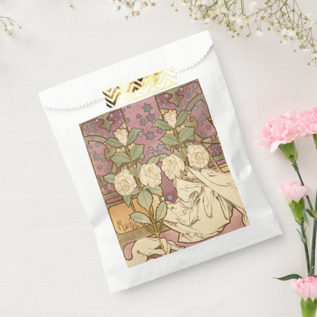 Sacolinha Alphonse Mucha Elegant Art Nouveau Stars Camellia  (Selado)