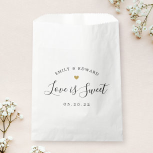 Sacolinha Amor Dourado moderno é Casamento Doce