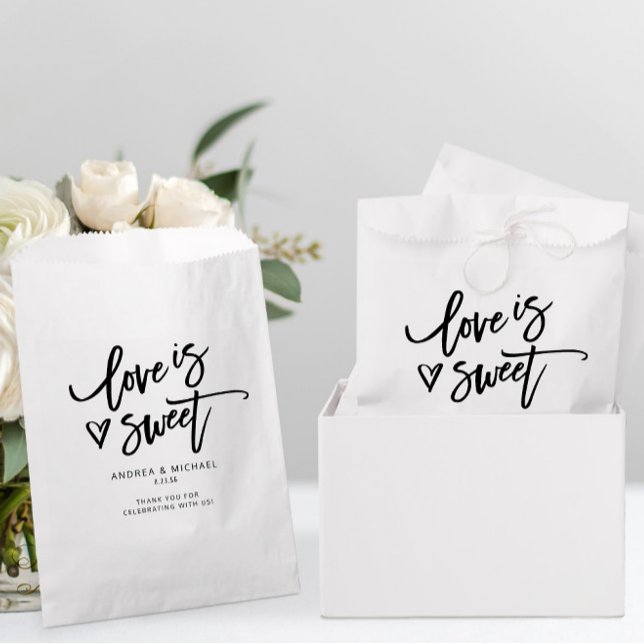 Sacolinha Amor é doce Brincadeira Moderna Brincadeira Casame (Love is Sweet Wedding Candy Favor Bags)