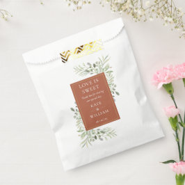 Sacolinha Amor é doce verde Terracotta Casamento