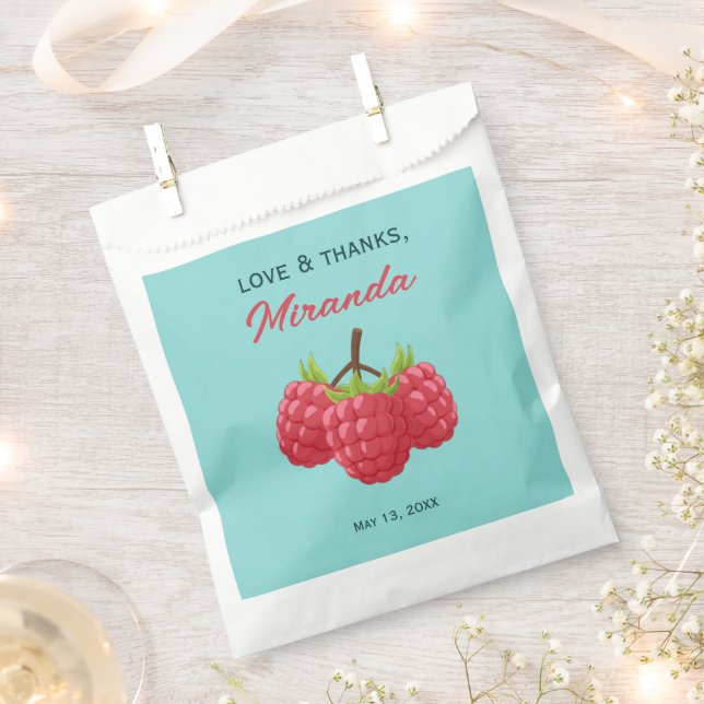 Sacolinha Amor e Obrigado Raspberry Personalizado (Cortado)