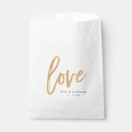 Sacolinha Amor Favor Bag, carta Dourada, bolsa de favor de c