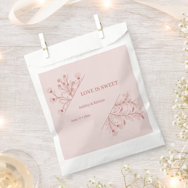 Sacolinha Amor Floral Elegante é Casamento Doce (Cortado)