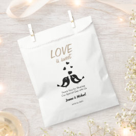 Sacolinha Amor pássaros é doce Obrigado casamento