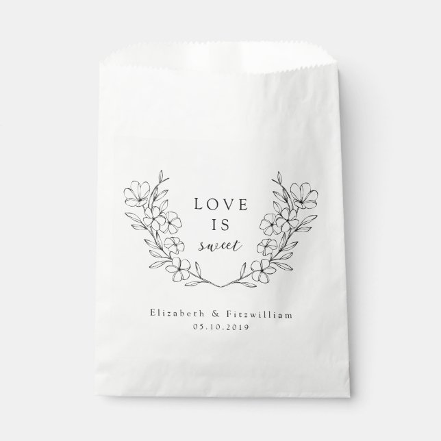 Sacolinha Amor simples é doce, flor de cereja (Frente)