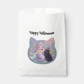 Sacolinha Amuleto de Halloween de Sereia e Gato