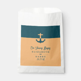 Sacolinha Âncora Náutica - Azul-Coral - Casamento de Praia