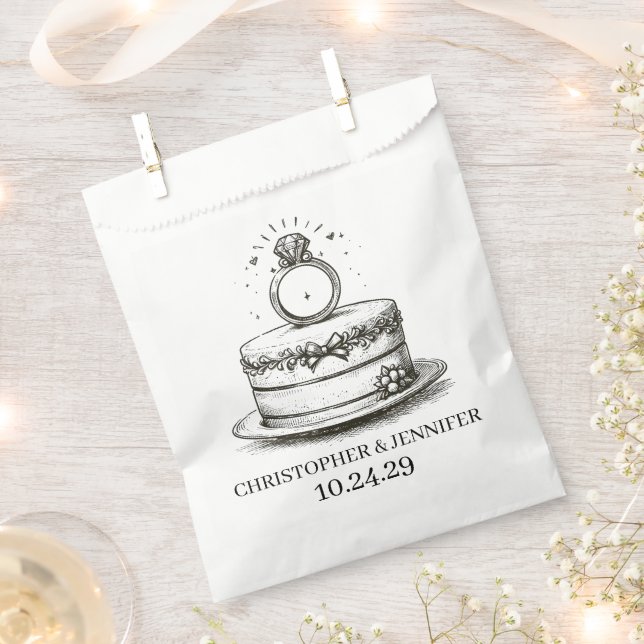Sacolinha Anel de Bolo de Casamento (Cortado)