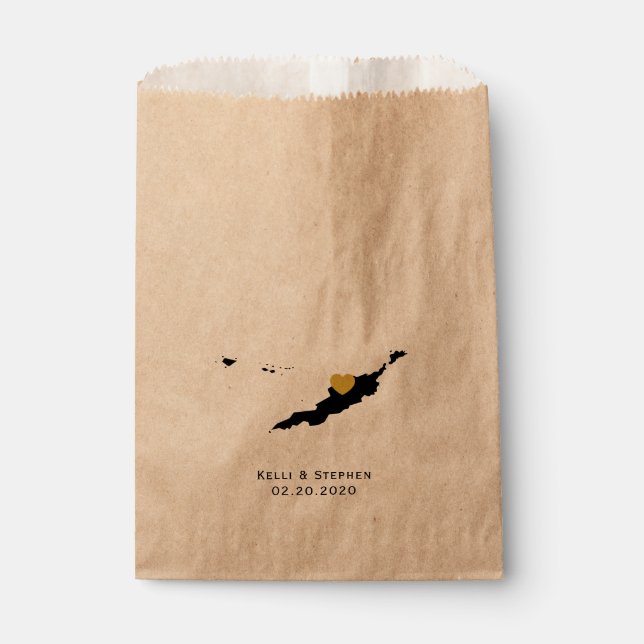 Sacolinha Anguilla Wedding Favor Tratar Sacks, Mapear Sacos- (Frente)