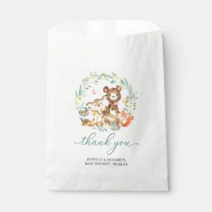 Sacolinha Animais da Floresta Verde Agradecimento Baby Showe