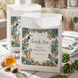 Sacolinha Animais da Savana | Chuvada Tropical Baby Shower