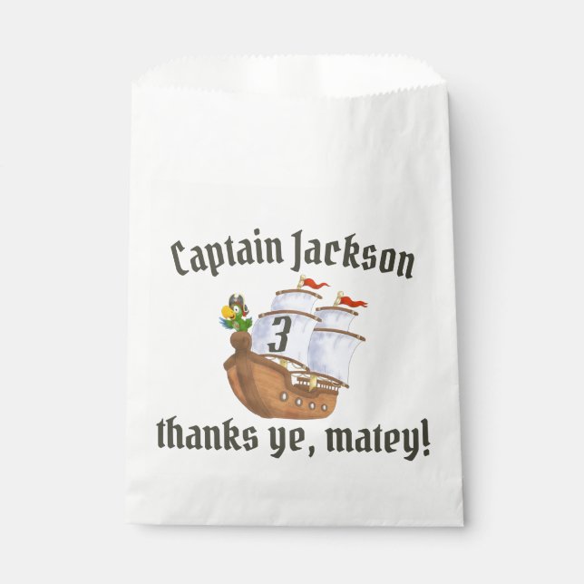 Sacolinha Aniversário das Crianças do Navio Pirata (Frente)