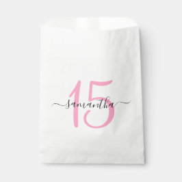 Sacolinha Aniversário de 15 anos Rosa Personalizado