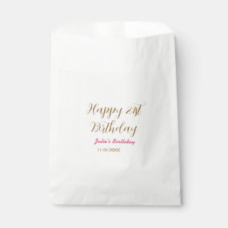 Sacolinha aniversário de 21 anos nome data moderno feliz dou