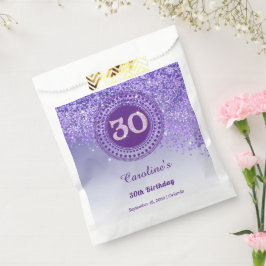 Sacolinha Aniversário de 30 anos | Brilho Dourado Roxo