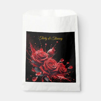 Sacolinha Aniversário de 30 anos Elegante - Rosas em Bloom