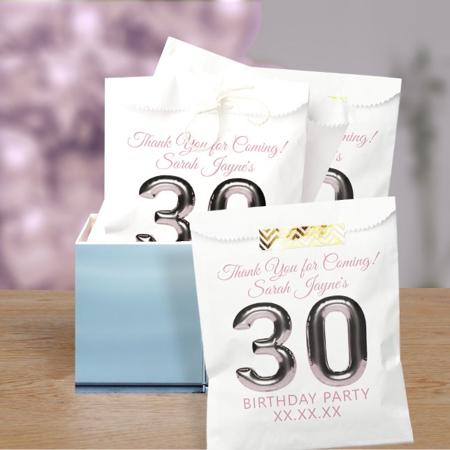 Sacolinha aniversário de 30 anos Obrigado, Favor Bag (Being 30 is the best. Here's your favor bags for your party guests)