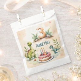 Sacolinha Aniversário de 3 anos Dinossauro Três Rex Favorece