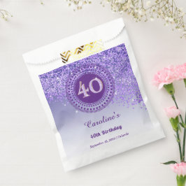 Sacolinha Aniversário de 40 anos de imagem pontilhada e bril