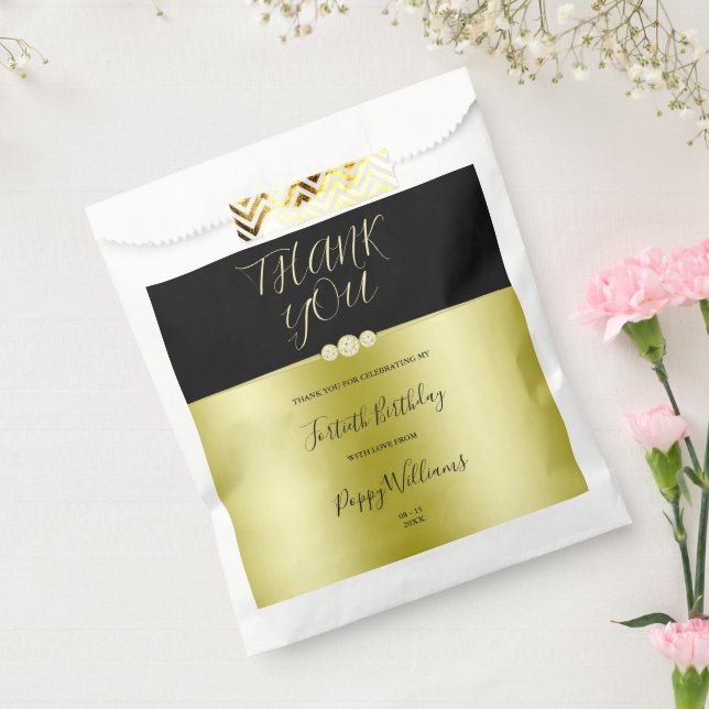 Sacolinha Aniversário de 40 anos de Ouros Elegantes Dourados (Selado)