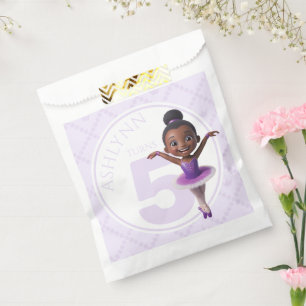 Sacolinha Aniversário de Bailarina com Tutu Roxo Personaliza