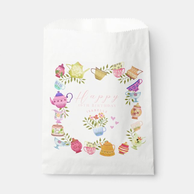 Sacolinha Aniversário de bules e cobaias (Frente)