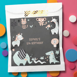 Sacolinha Aniversário de criança de animais selvagens safari