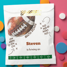 Sacolinha Aniversário de criança de bola de futebol american