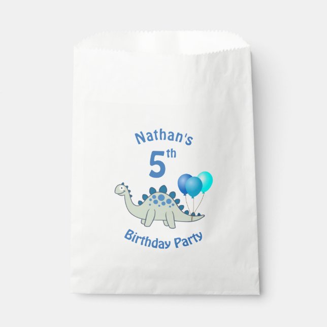 Sacolinha Aniversário de criança de Dinossauro do Stegossaur (Frente)