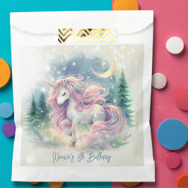 Sacolinha Aniversário de criança de unicórnio espumante mági