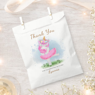 Sacolinha Aniversário de criança do Unicorn Ballerina Favor 