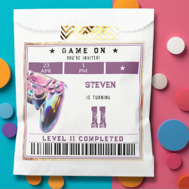 Sacolinha aniversário de criança videos games (Criador carregado)