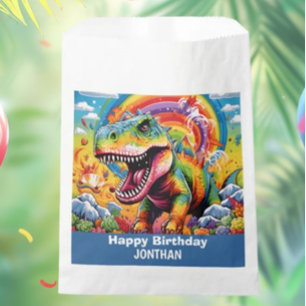 Sacolinha aniversário de dinossauros, bonito