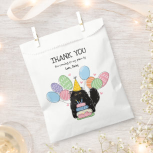 Sacolinha Aniversário de Gato Pérsico Negro Obrigado Por Bag