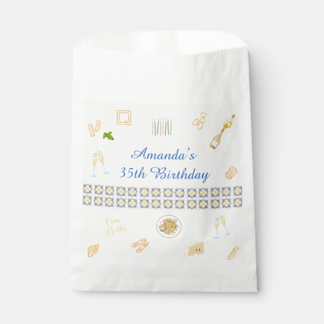 Sacolinha Aniversário de Prosecco e Massa (Frente)