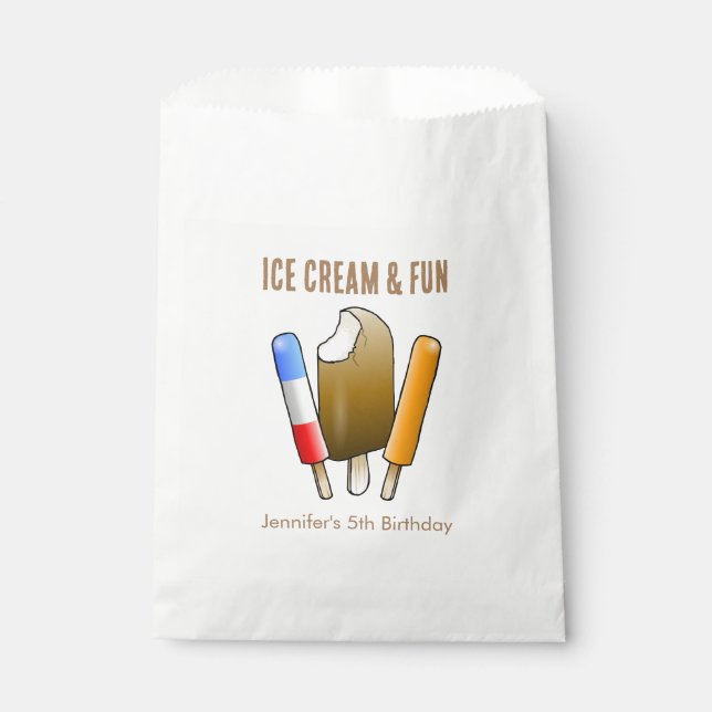Sacolinha Aniversário de sorvete e diversão (Frente)