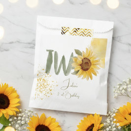 Sacolinha Aniversário do girassol de aquarela