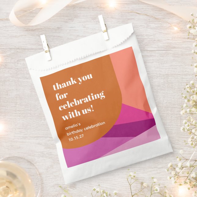 Sacolinha Aniversário Personalizado Da Arte Roxa Moderna Obr (Cortado)