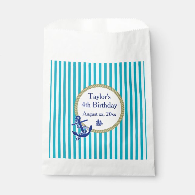 Sacolinha Aniversário Personalizado Náutico (Frente)
