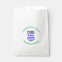 Sacolinha Anjo de Natal Personalizado com Bandeira Grega e C