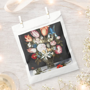 Sacolinha Antigo Bosschaert Tulipas e Rosas Holandeses Arte